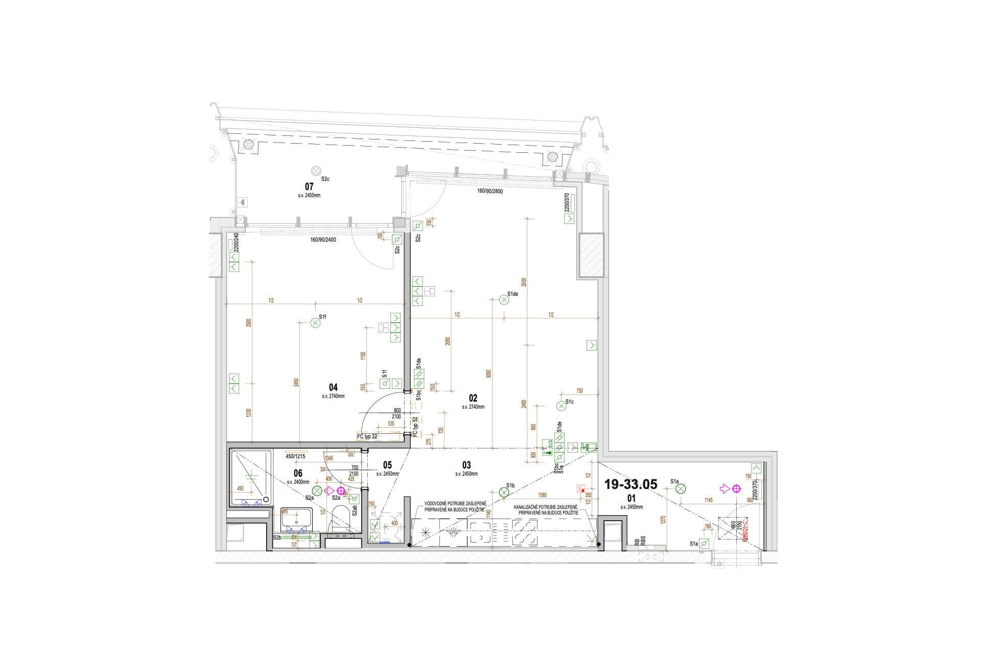 Predané: 2 Izbový byt,  Eurovea Tower, 56,4m2 úžitková, loggia 10,2m2, 33 poschodie, kobka 3,10 m2, Garážové miesto-28